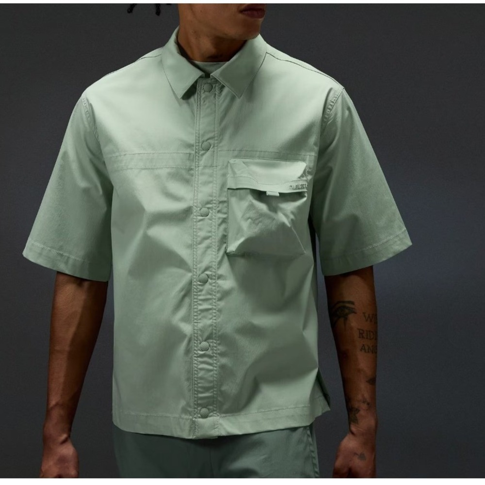 Oakley Reserve Momento Shirt Mens Large Faded Green Boxy Fit Snap NEW Gorpcore